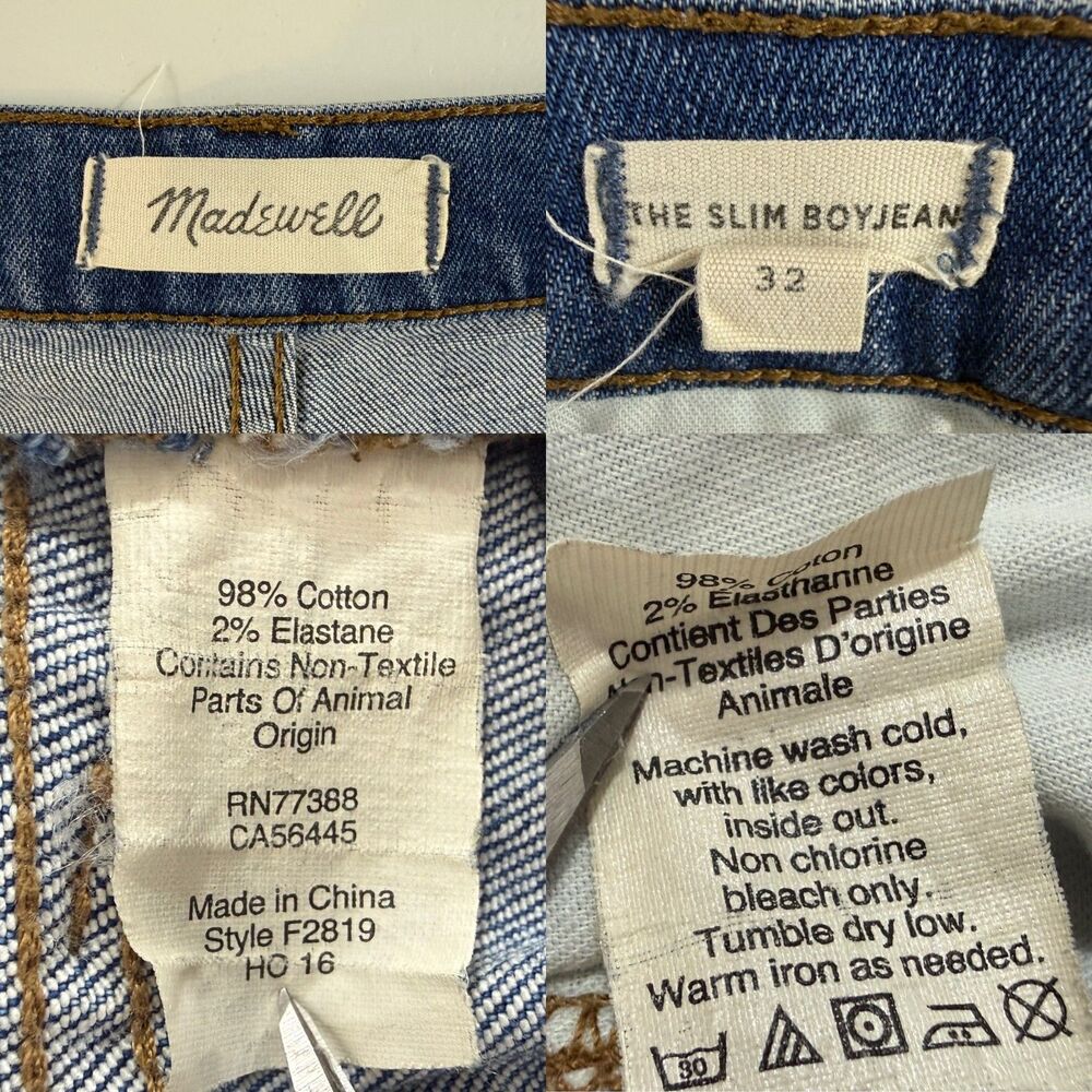 Madewell Women's The Slim Boyjean Boyfriend Fit Jeans Walton Wash Size 32 - Picture 5 of 11